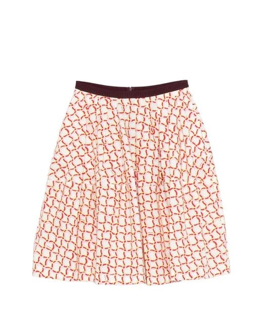 Marni Red Geometric Print Skirt