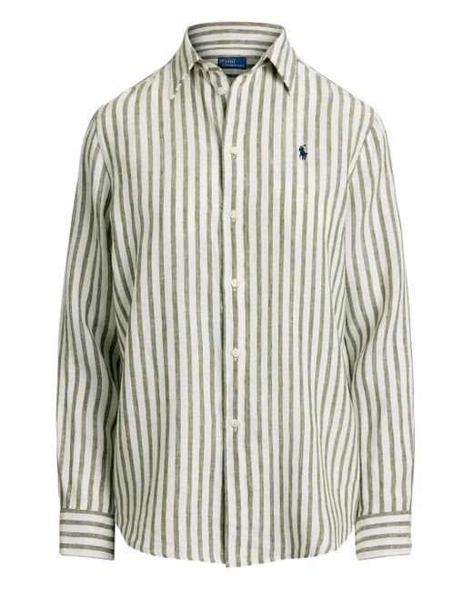 Polo Ralph Lauren White Striped Button-Up Shirt