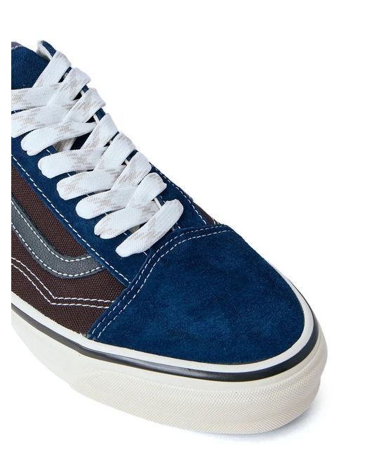 Vans Blue Old Skool Contrast-Stitching Sneakers