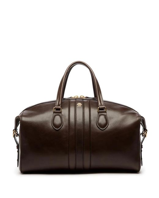 Bally Brown Smooth Leather Weekender Duffle for men