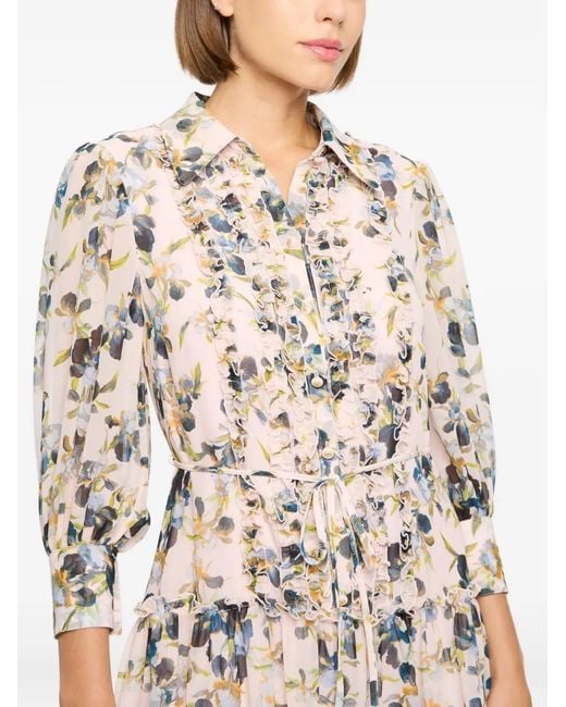 Cinq À Sept White Rhys Floral-Print Dress