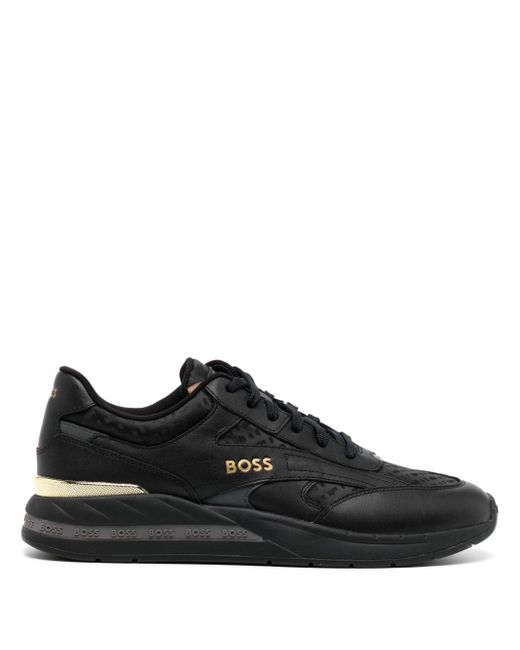 Boss Sneakers mit Monogramm-Jacquard in Black für Herren