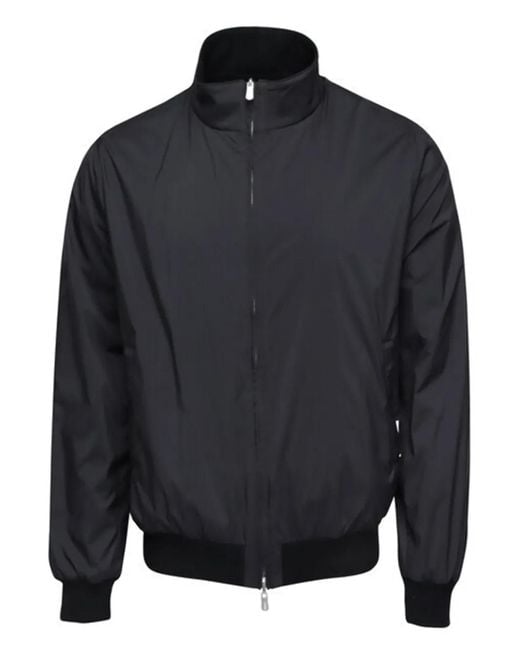 Fedeli Blue Zip-Fastening Jacket for men