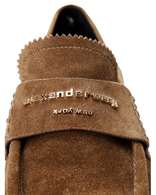 Alexander Wang Brown Loafer Aus Wildleder Mit Logo-Schild