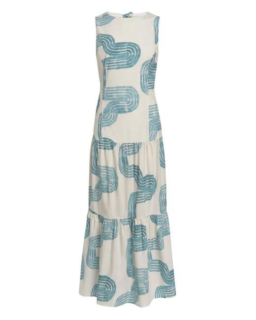 Marie Oliver Blue Gemustertes Zelda Stufenkleid