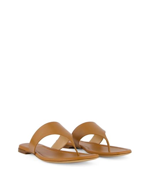 Francesco Russo Brown Leather Flat Sandals