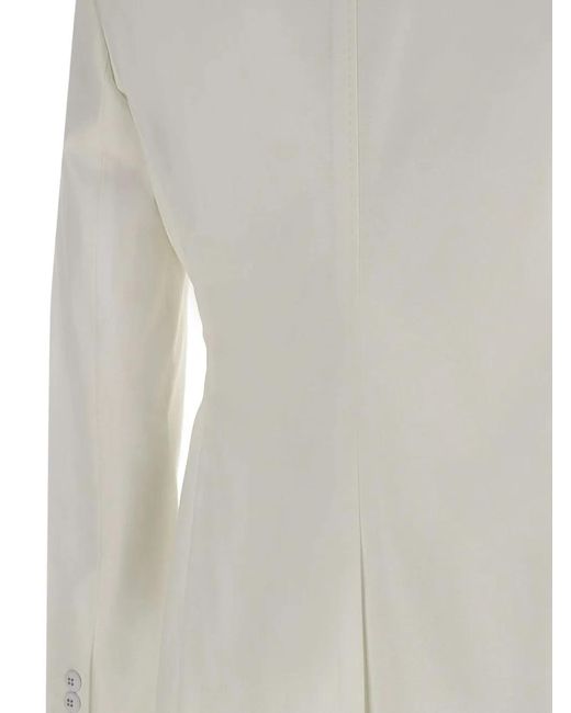 Blazer Con Solapas De Muesca Y Botones Max Mara de color Gray