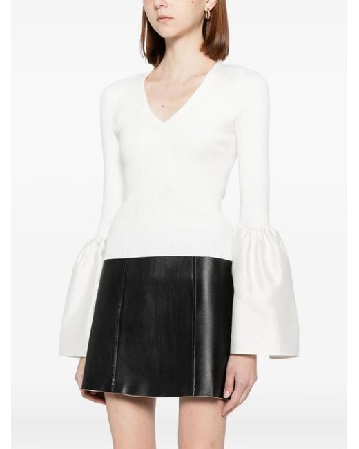 Cynthia Rowley White Flared-Sleeves Top