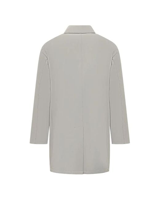 Herno Gray Button-Up Pocketed Coat for men