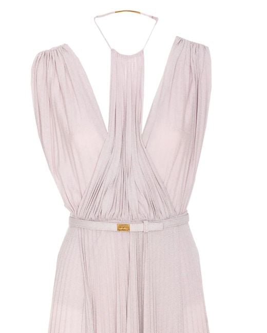 Elisabetta Franchi Pink Maxikleid mit Neckholder-Ausschnitt