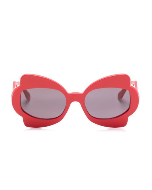 Marni Red Monumental Gate Oversize-frame Sunglasses