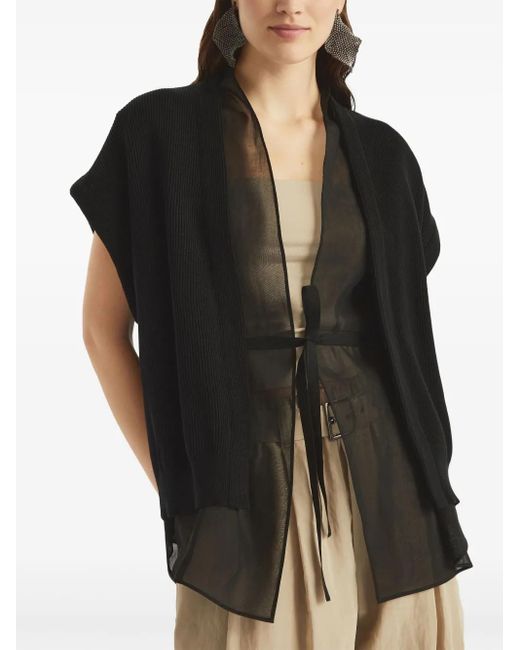 Brunello Cucinelli Black Monili-Detail Cardigan