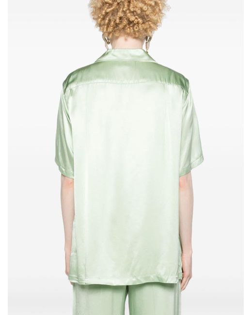 Victoria Beckham Green Hemd mit Reverskragen