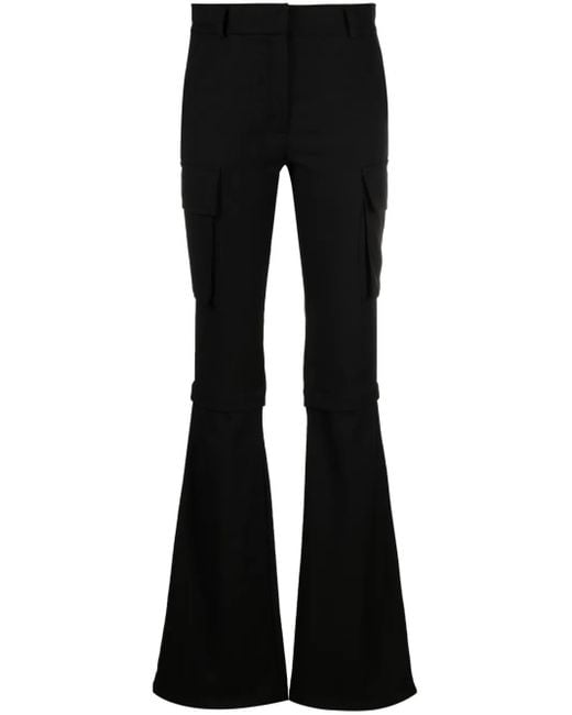 ANDREADAMO Black Mid-Rise Detachable Flared Trousers