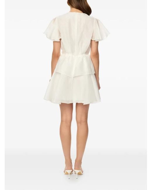 POST MERIDIEM White Ruffled Mini Dress