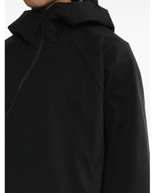 Post Archive Faction PAF Black Off-centre Hooded Jacket for men