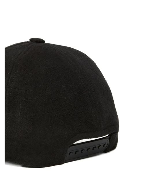 Rick Owens Black Embroidered Baseball Cap
