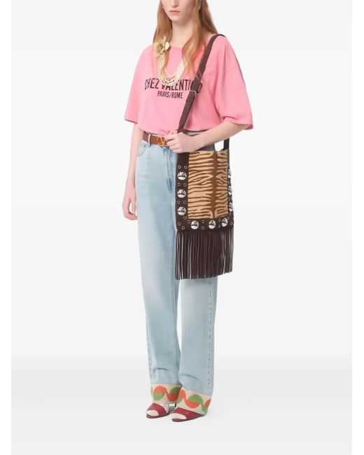Valentino Garavani Pink Logo-Print T-Shirt