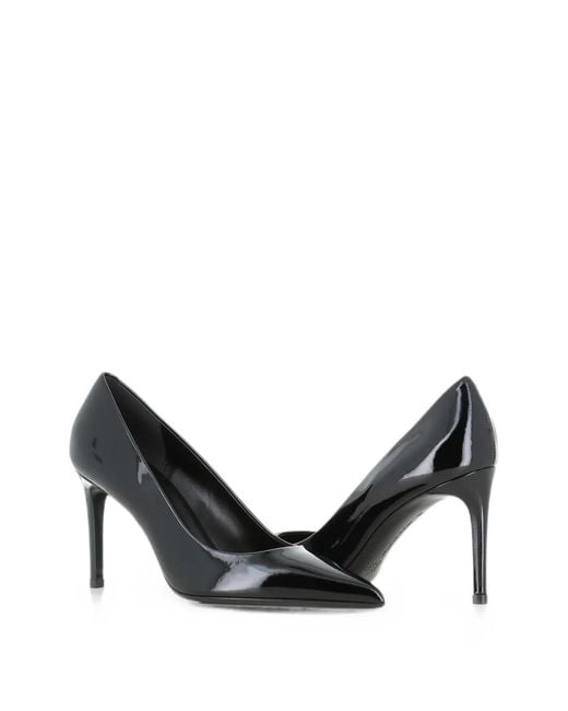 Sergio Levantesi Black Patent-Finish Pointed-Toe Pumps