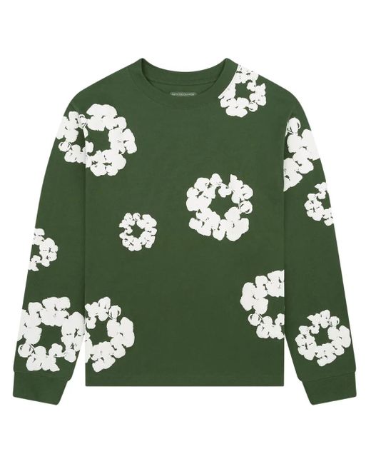 DENIM TEARS Green Wreath Long Sleeve T-Shirt for men