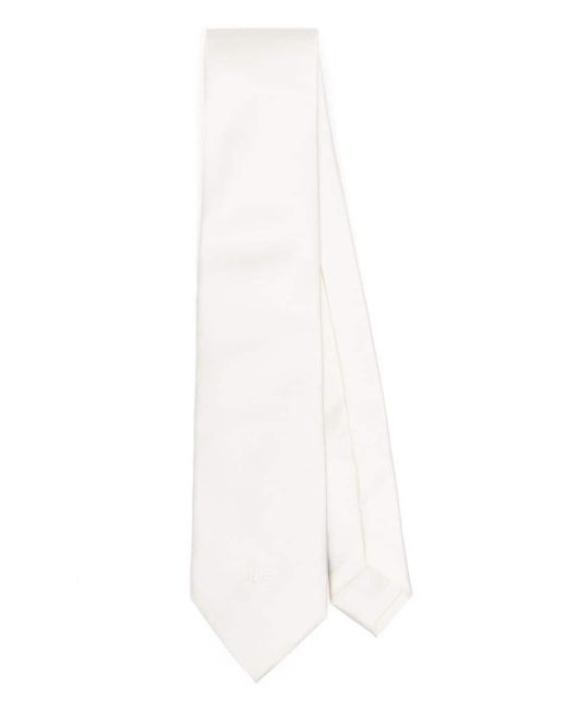 Dolce & Gabbana White Dg Logo Silk Tie for men