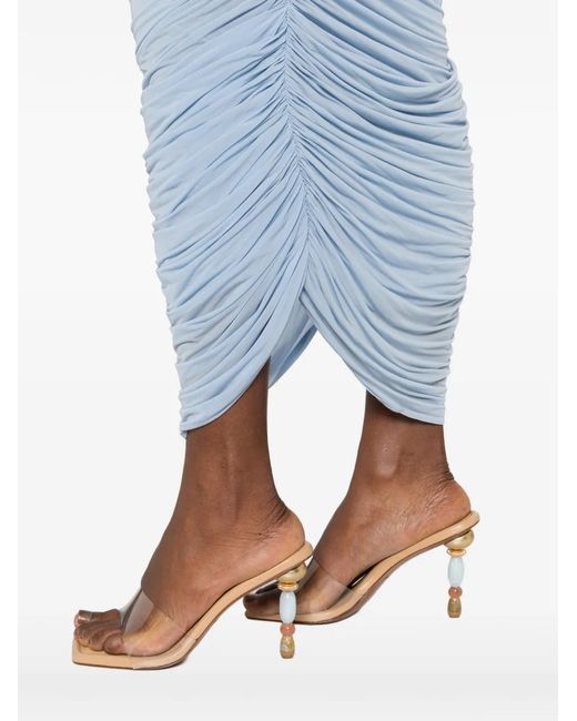 Magda Butrym Blue Draped Midi Skirt