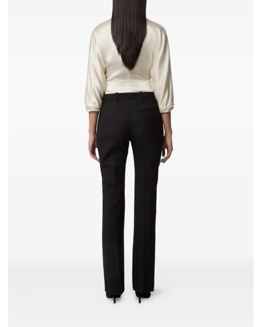 Nina Ricci White Draped V-Neck Top