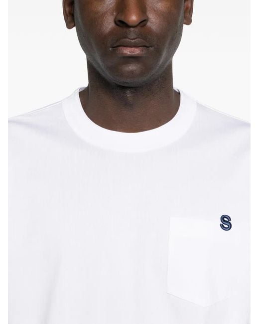 Sacai White Logo T-Shirt for men
