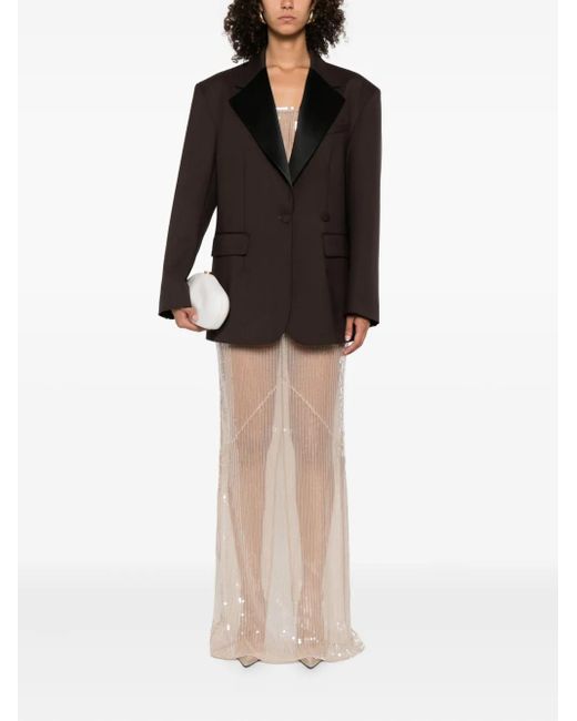 P.A.R.O.S.H. Black Wide-Lapel Blazer