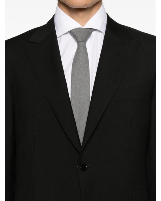 Canali Black Logo-Patch Single-Breasted Suit for men