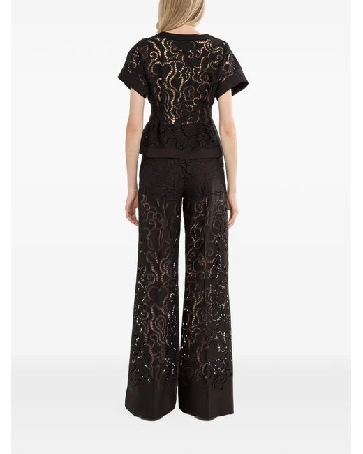 Nissa Black Floral-Embroidered Jacket