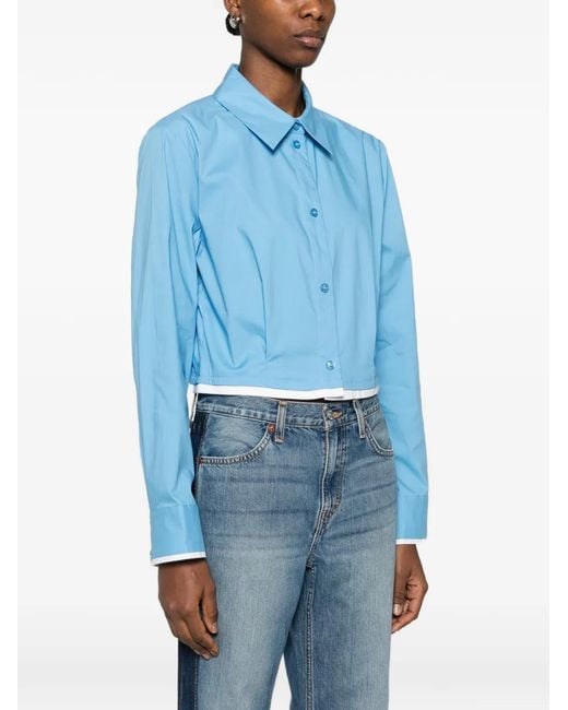 Gestuz Blue Cropped Shirt