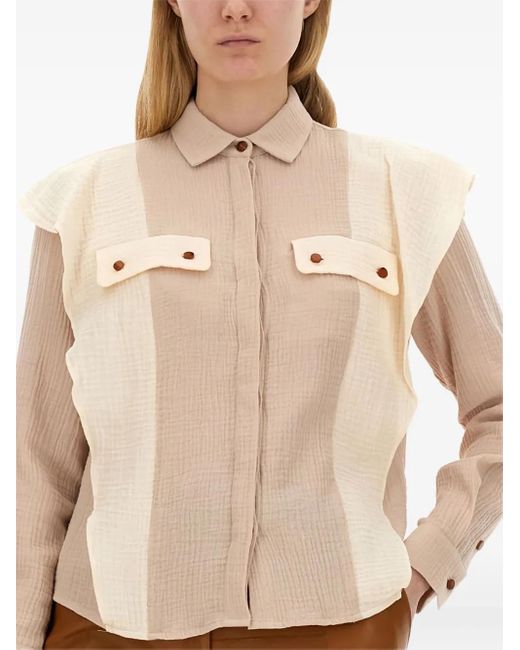 T-Shirt Bicolore di Alysi in Natural
