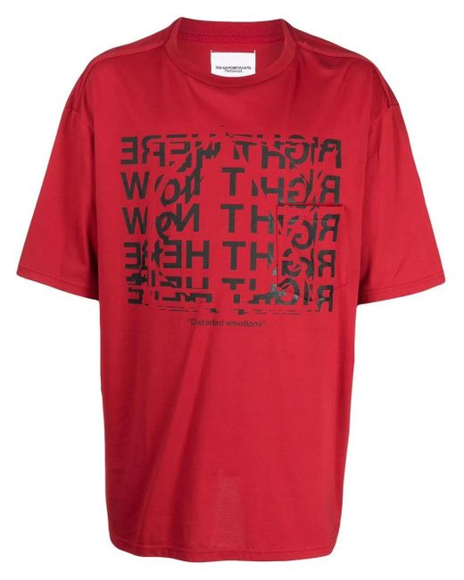 TAKAHIROMIYASHITA The Soloist Red Graphic-Print Short-Sleeved T-Shirt for men