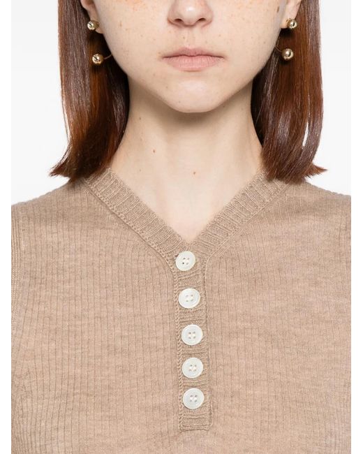 CUDDLEUP Natural Cashmere Buttoned Vest