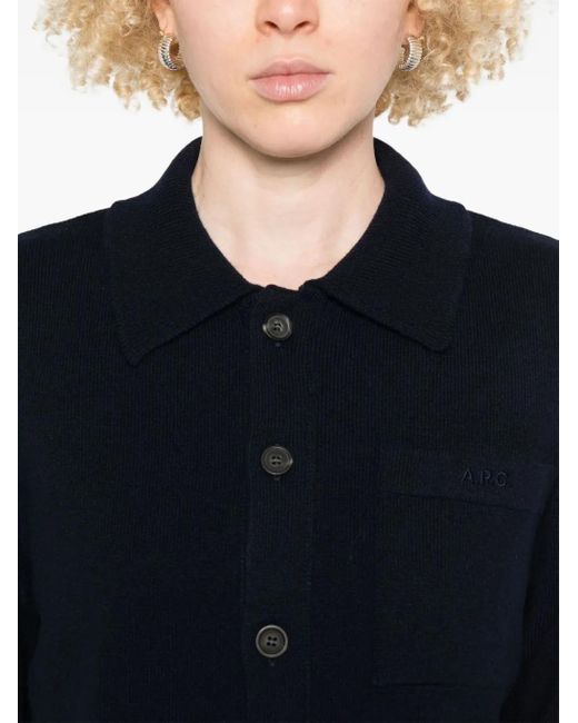 A.P.C. Blue Buttoned Wool Jacket