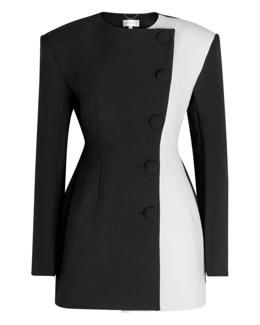 Ronny Kobo Black Button Colour-Block Mini Dress