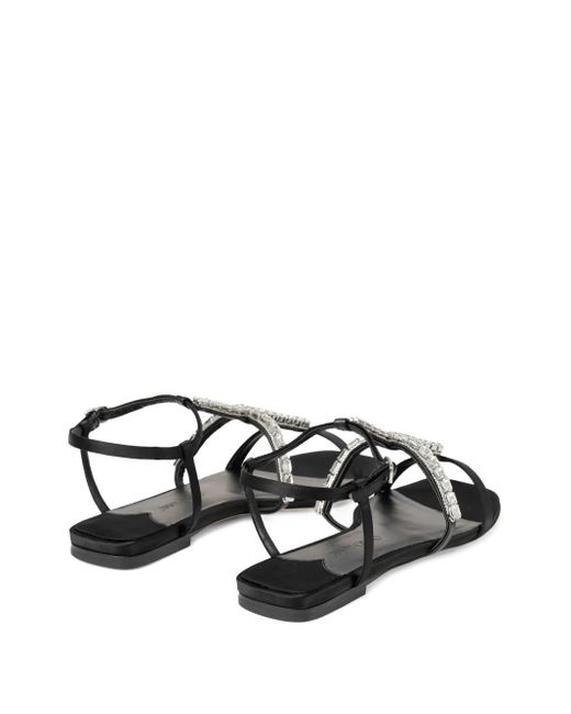 Jimmy Choo Black Gwyn Flat Sandals