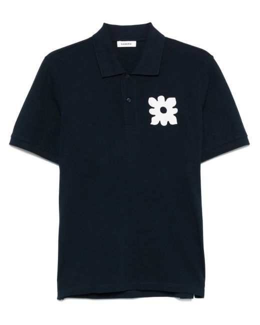 メンズ Sandro パッチディテール ポロシャツ Blue