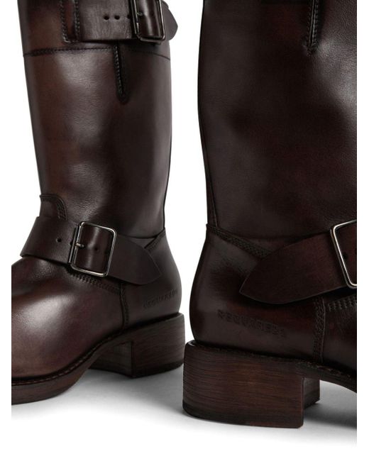 DSquared² Brown Harley Leather Boots for men