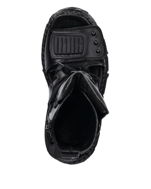 New Rock Black Tank M-Bios107-V3 Lace-Up Platform Sandals for men