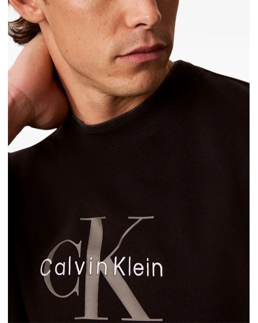 Calvin Klein Blue Logo-Print Sweater for men