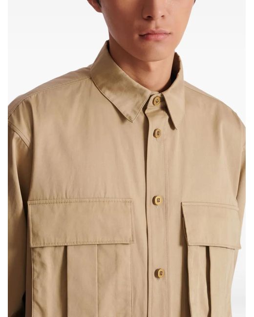 Balmain Natural Cotton Safari Shirt for men