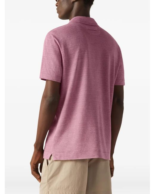 Zegna Pink Short-Sleeve Polo Shirt for men