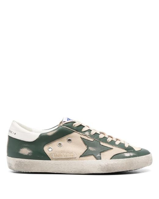 Golden Goose Deluxe Brand White Super-Star Mesh Panelled Sneakers for men