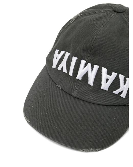 KAMIYA Black Upside-Down Distressed Cap for men