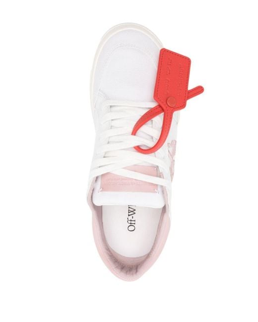 Off-White c/o Virgil Abloh New Low Vulcanized Canvas Sneakers in het Pink