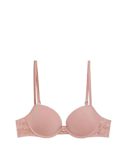 Fleur du Mal Pink Demi Lace Moulded Bra
