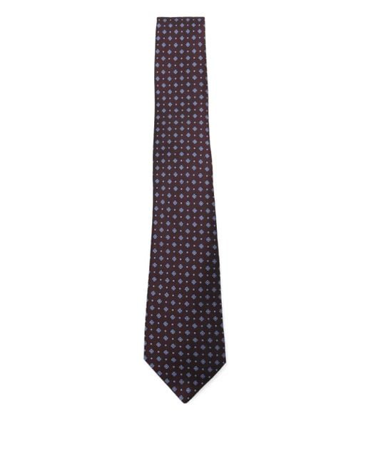 Canali Gemusterte Krawatte in Purple für Herren