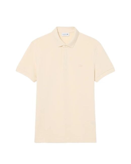 Lacoste White Logo-Patch Piqué Polo Shirt for men